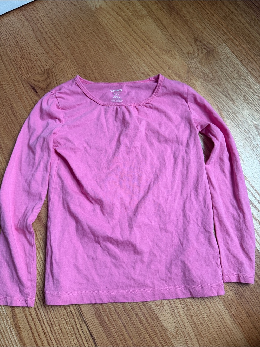Carter's Pink Long Sleeve Crew Neck Tee